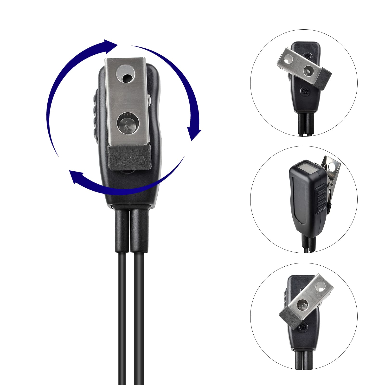 HYS Auricolare compatibile con Motorola Multi-Pin Radio DP2000 DP2400 DP2600 DP3441 DEP550 XPR3300 MTP3250 XiR P6600 Walkie Talkie, con microfono, tubo d'aria acustico nascosto (Tipo 1)