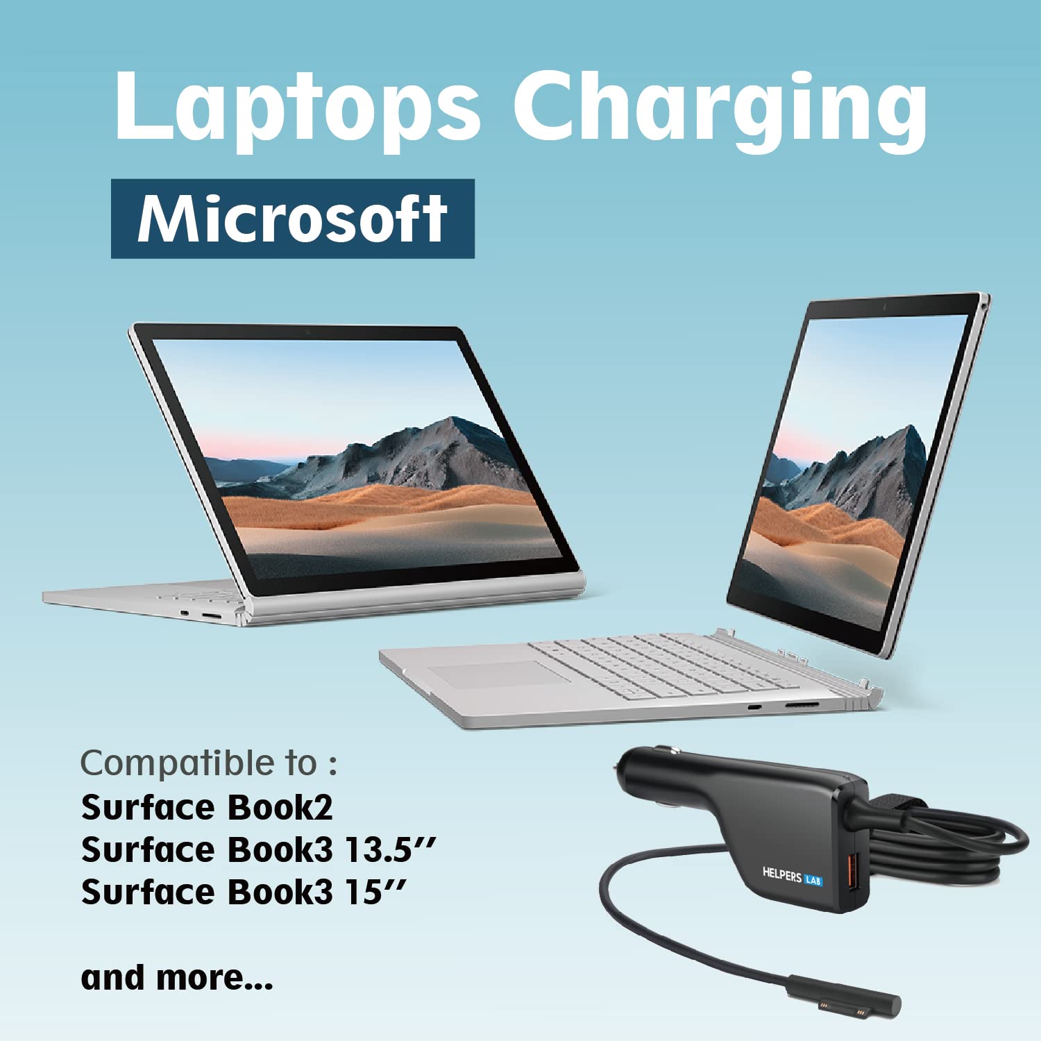 Surface Autoladegerät Mit USB QC3.0 – 15V 8A Netzteil Für Surface Pro, Book, Laptop & Go