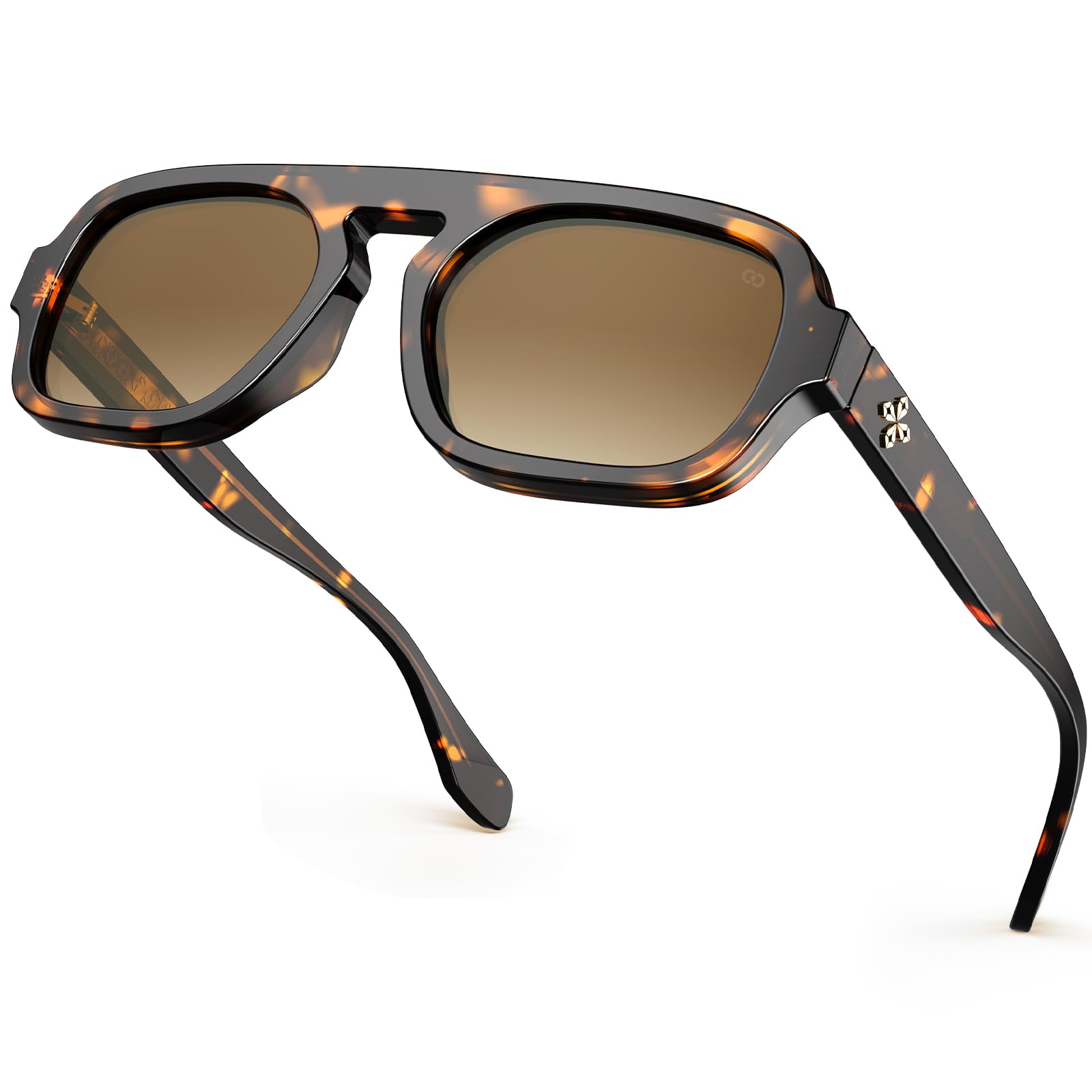 VISOONE Aviator Trendy Sunglasses for Women Men 70s Flat Top Large Retro Fashion Shades Jane