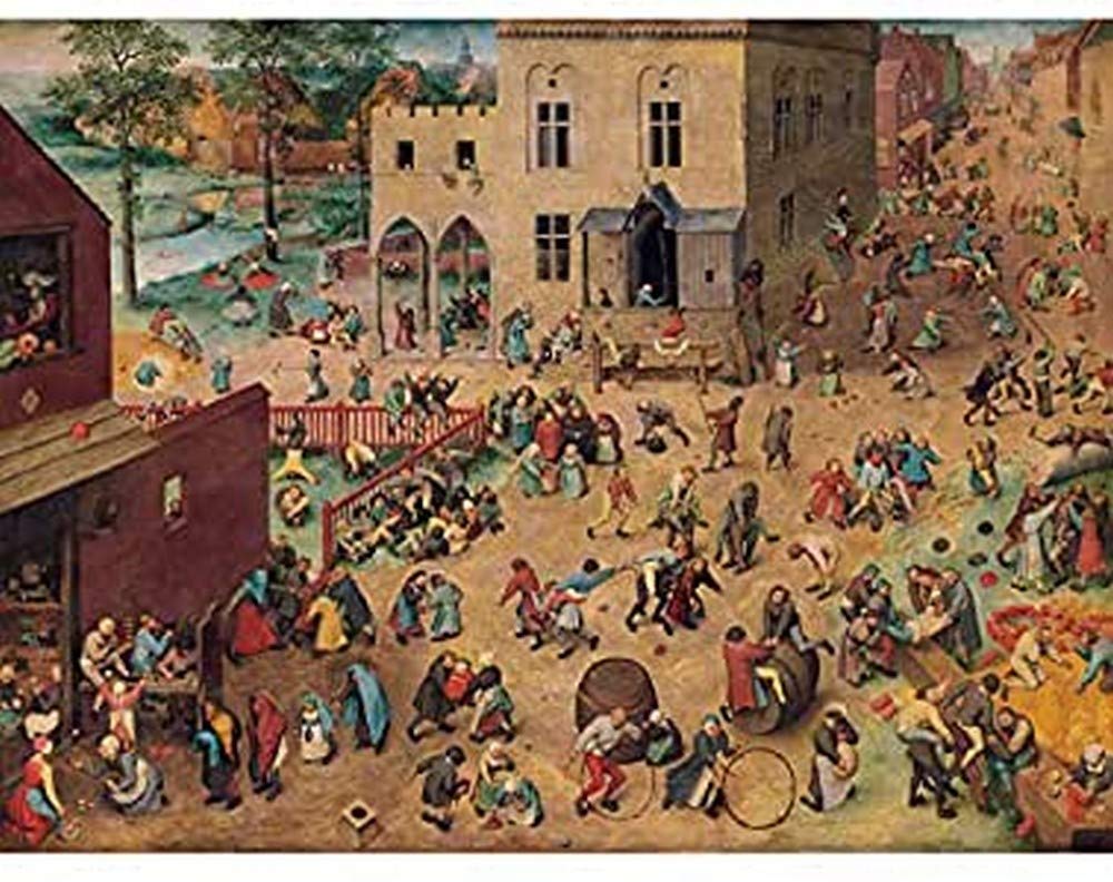 Artery8 Pieter Bruegel Children'S Games Painting Art Print Canvas Premium Wall Decor Poster Mural