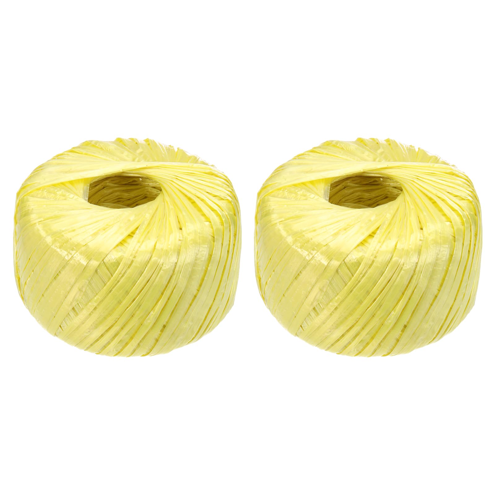 sourcing map 2 Rolls Polyester Nylon Plastic Rope Twine, 100m/328ft Nylon Cord Household Bundled Polypropylene Twine Yarn for Household Gardening Tying Binding Garden Crafts, Yellow