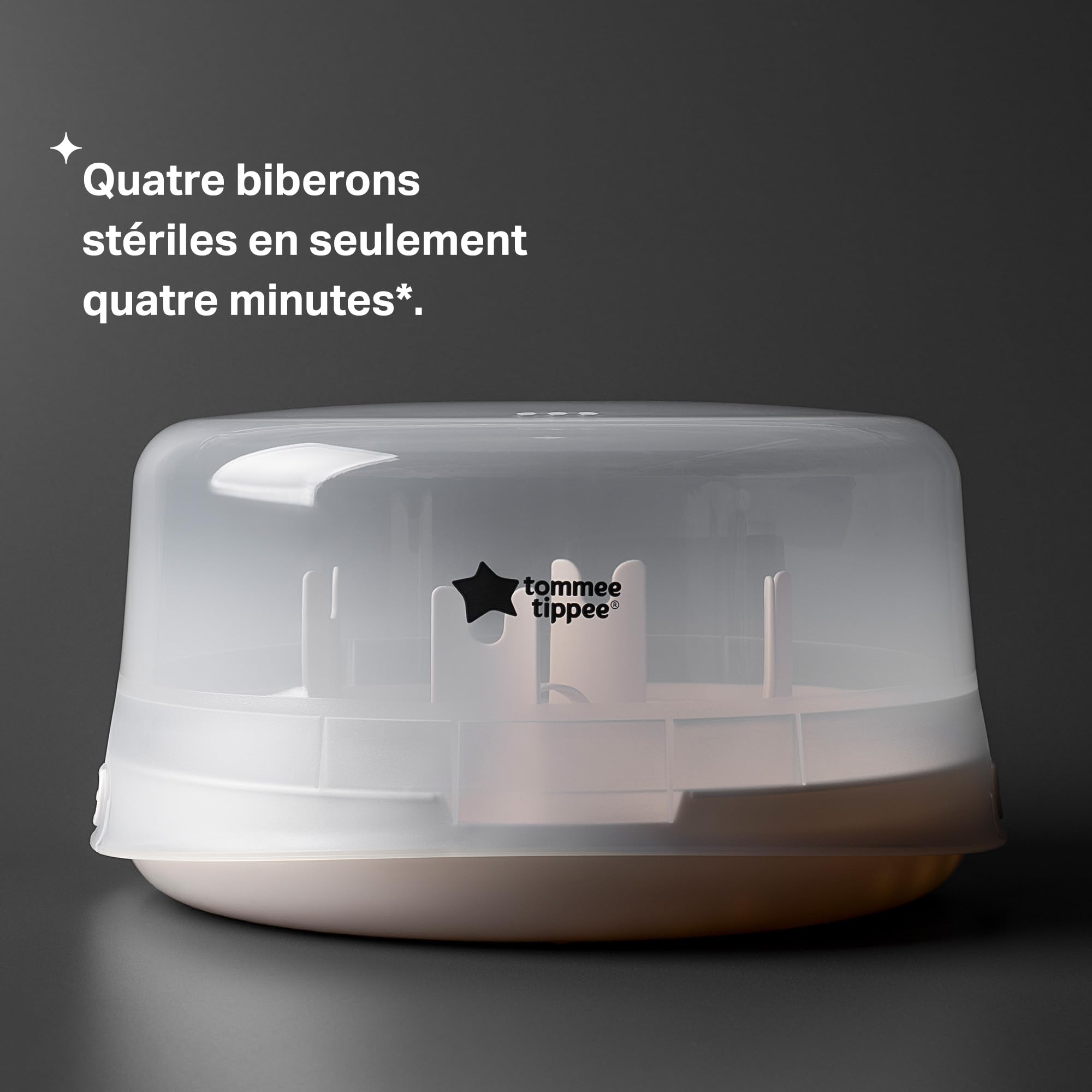 Tippee Stérilisateur Micro-Ondes Micro-Steam pour Jusqu'à 6 Biberons, sans Produits Chimiques