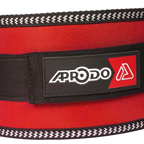 Image of APRODO Unisex 5'' inch Wide Nylon Eva Waist Support Belt Sport Pressurized Weightlifting Bodybuilding Fitness Squatting Training Lumbar Back Supporting Safety Belt