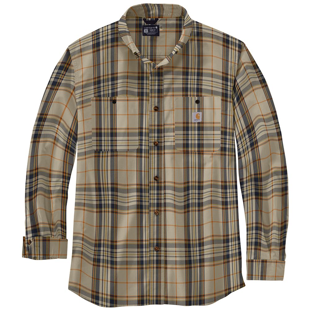 Carhartt Men's Rugged Flex Relaxed Fit Lightweight Long-Sleeve Shirt, Oat Milk, Medium
