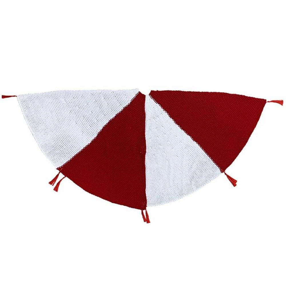 Tappeto per Albero di Natale Gonna Albero di Natale Tappeto Rotondo Decorativo Bianco Rosso per Forniture per Alberi di Natale per La Casa