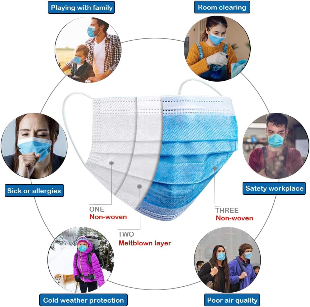 Black Friday - 60% OFF Msaaex Disposable Face Mask, 3-Ply Facial Cover Masks with Ear Loop, Breathable Non-Woven Mouth Cover for Personal, Suitable for Home, Office, Outdoor- 50 Pcs 70% Off Discount Msaaex Disposable Face Mask, 3-Ply Facial Cover Masks with Ear Loop, Breathable Non-Woven Mouth Cover for Personal, Suitable for Home, Office, Outdoor- 50 Pcs