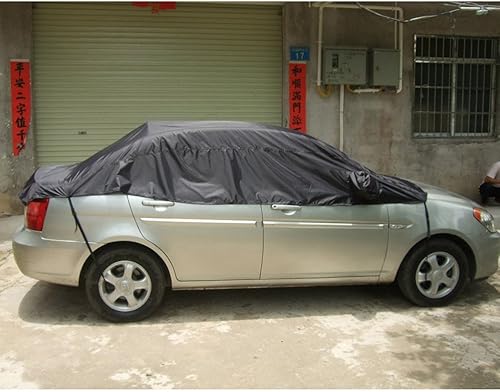 Miniatura 3 de WINOMO Protector de cubierta de automóvil impermeable para medio cuerpo, protector de polvo de nieve, tamaño XL (negro)