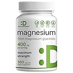 Magnesium Glycinate 400mg, 300 Capsules | 100% Chelated for Easy Absorption | Essential Mineral Supplement for Muscle, Sleep, & Heart Health