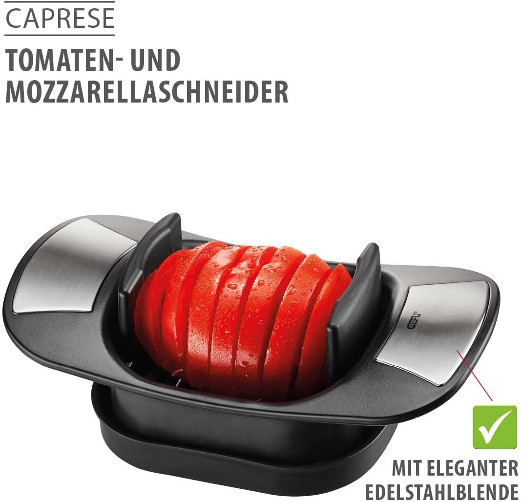 GEFU Tomato and Mozzarella Slicer CAPRESE - Slicer for Tomatoes and Mozzarella - with Toothed Special Knives