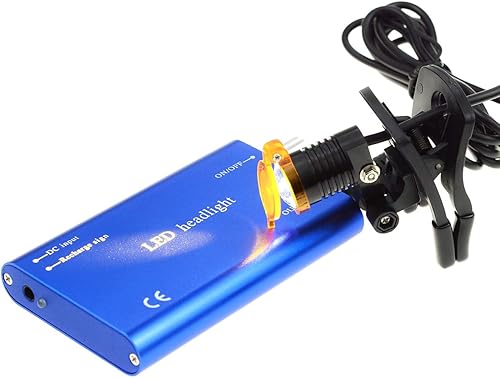 Miniatura 4 de Faro de 3W con filtro de clip de plástico, luz principal, faro para lupa binocular con bolsa (azul)