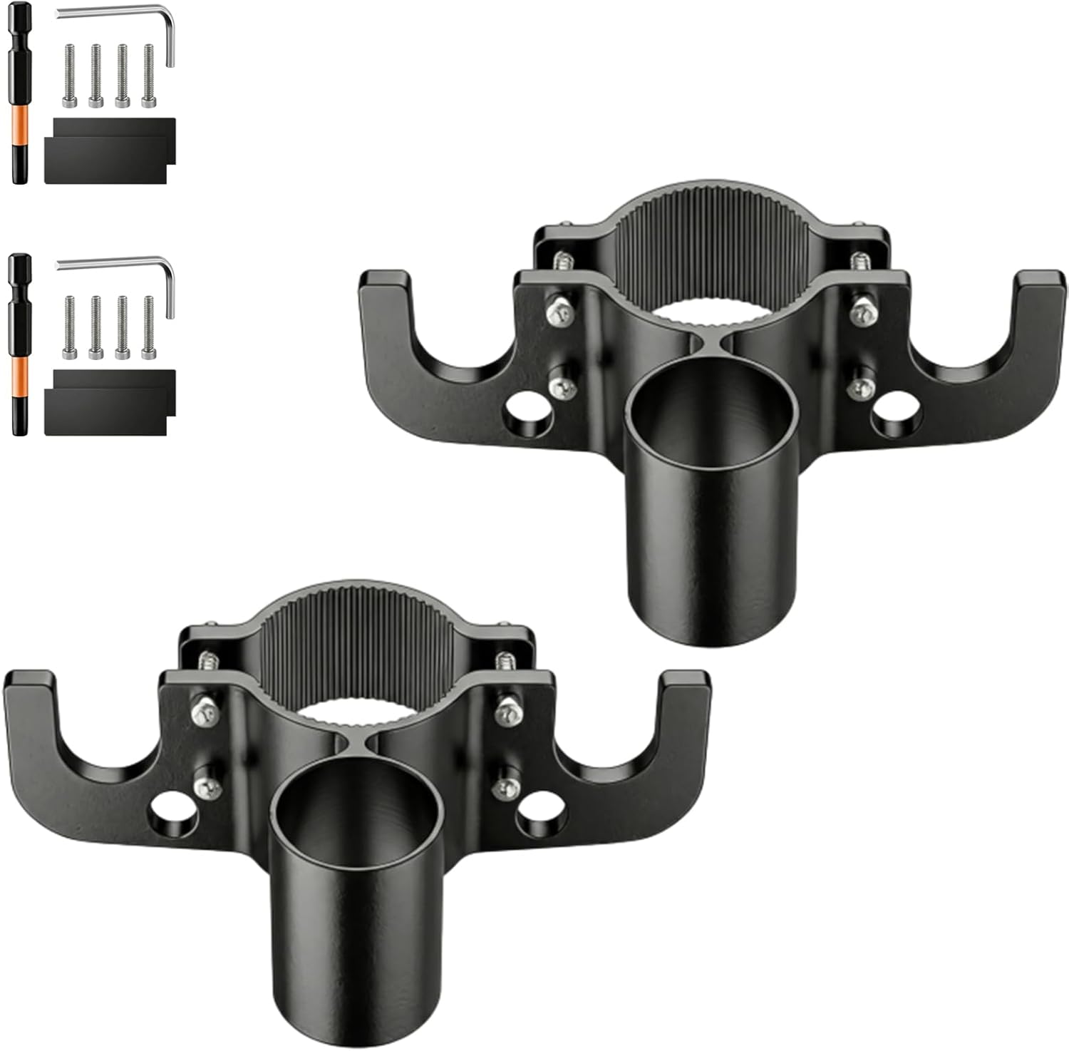 Aluminum Rv Towing Chain Organizer & 7-Way Plug Holder, Heavy Duty Trailer Chain Holder for 2" & 2-1/4" Tongue Jack, Camper & Trailer Accessories for Outside Travel (2 Pcs)