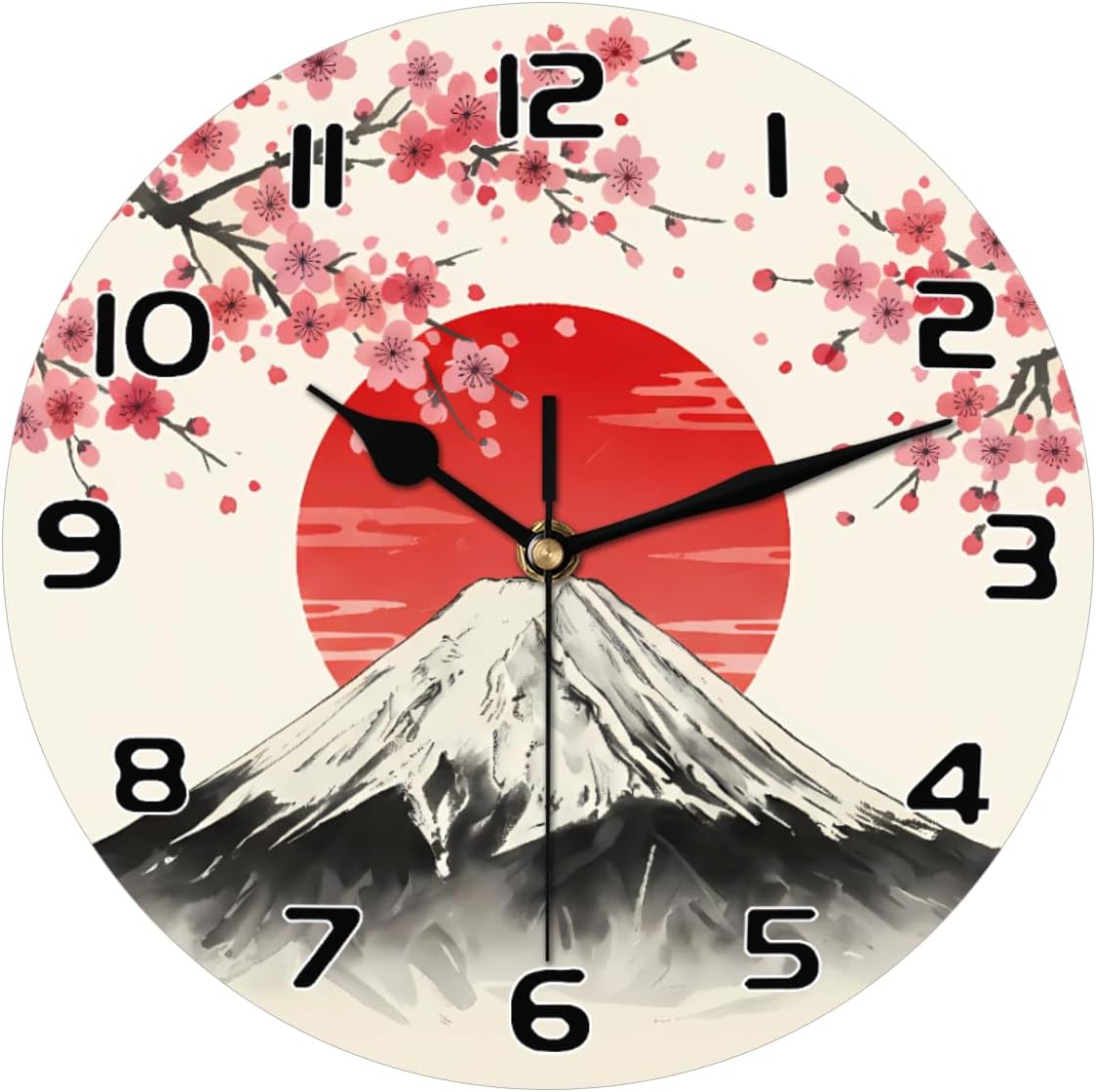 AUUXVA Wall Clock Silent Non Ticking Clock for Kitchen Living Room Bedroom Home Artwork Gift (Japanese Style)