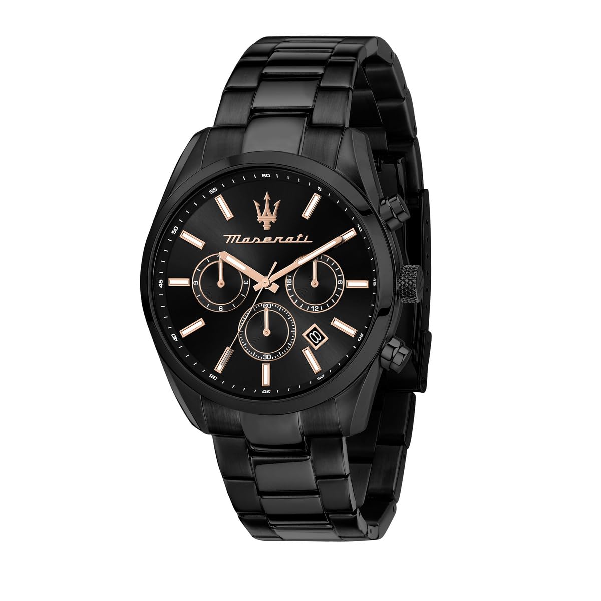 Maserati Attrazione – Montre Homme édition Limitée – Multifonction Quartz – Cadran Bleu, Bracelet Acier/or – 43 Mm