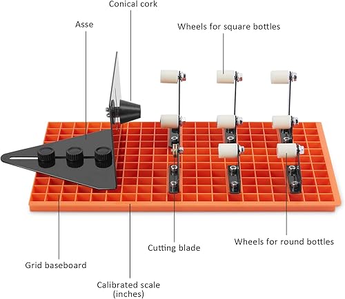 Miniatura 2 de Kit cortador de botellas de vidrio, cortador de vidrio FIXM DIY para botellas con base de rejilla y diseño deflector ajustable, juego completo de