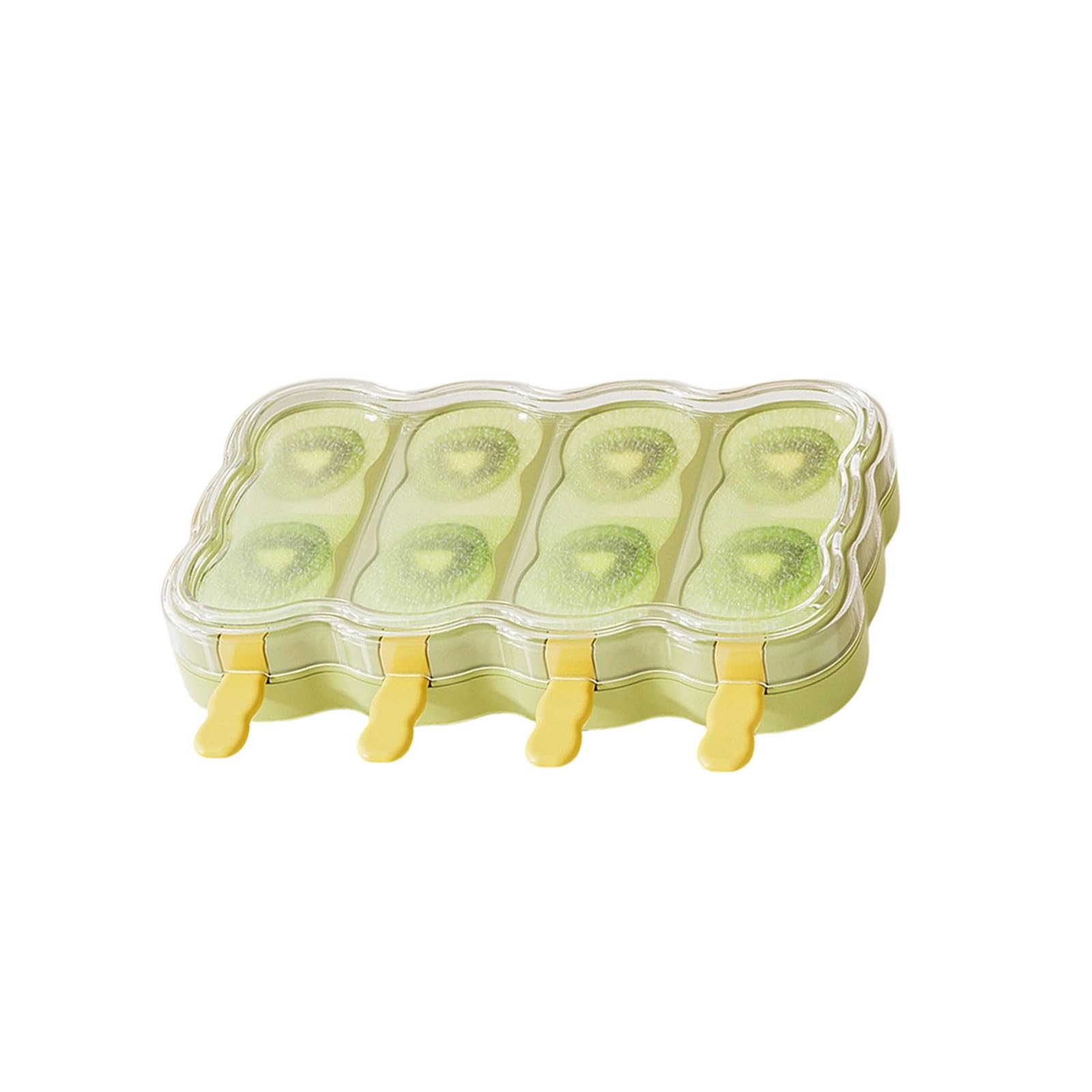 Qusinfc Creative Popsicles Maker with Stick 4 Compartments Ice Cream Tray for Parties Ice Lolly Molds for Kids