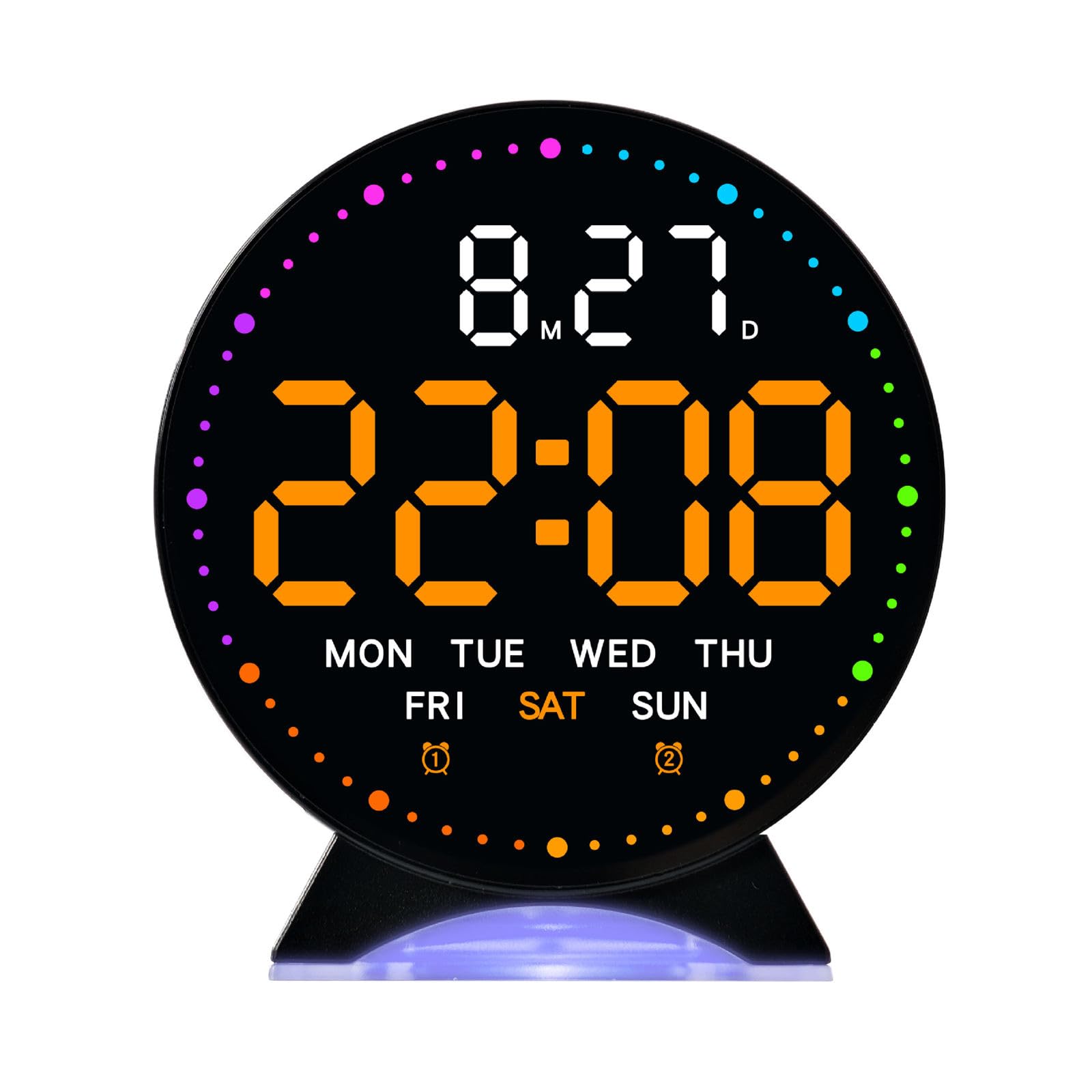 HDOYTXXM Digital Alarm Clock Bedroom Desk with Day of Week Temperature Loud for Bedside Table LED Digitals Clocks Digital Night Light Digitals Alarms