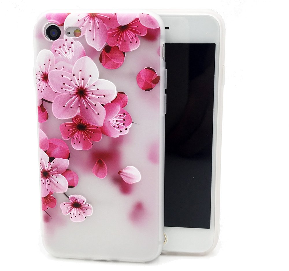 iPhone 6 6S Case ,Pink Flower Design Printed Floral Matte Dropproof TPU Soft Cover for Girls Kids Rose Blossoms Pattern Clear Bumper Skin Back Case Compatible with iPhone 6S for iPhone 6 ,Petals