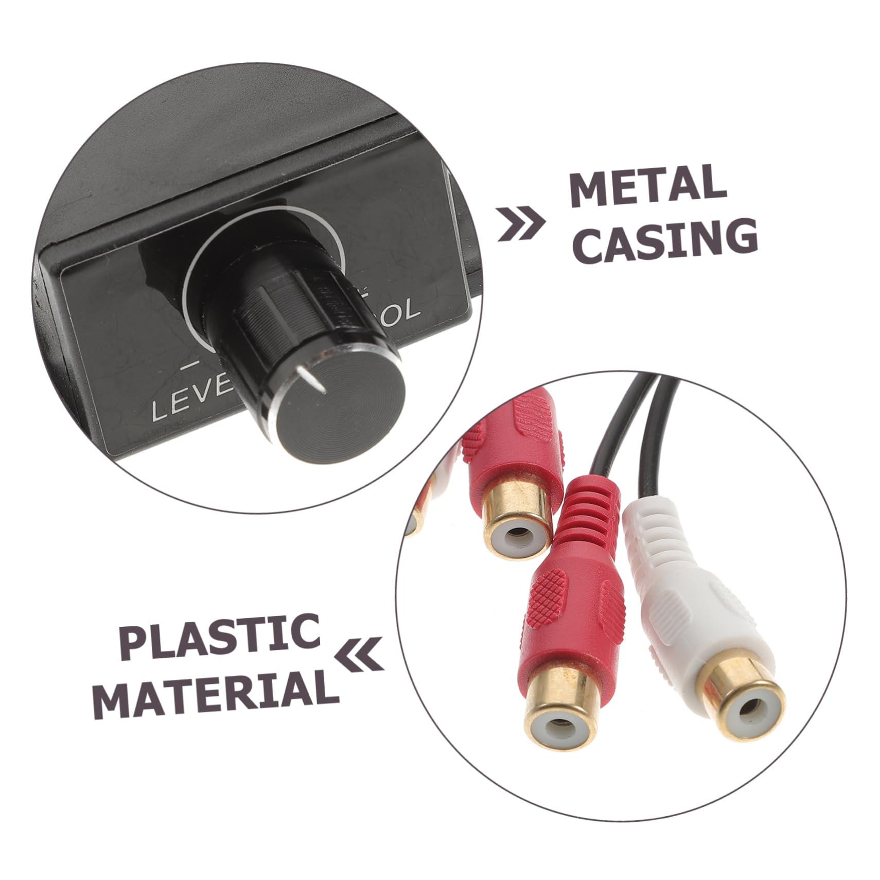 MERRYHAPY Car Stereo Gain Control Knob Remote Volume for Amplifier with Connectors Casing for Optimal Sound Transmission