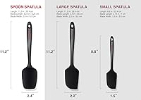 Vista 6 de Juego de 2 espátulas de silicona Espátula de mango largo raspador para tarros y licuadora Espátula de cuchara grande cuchara para hornear