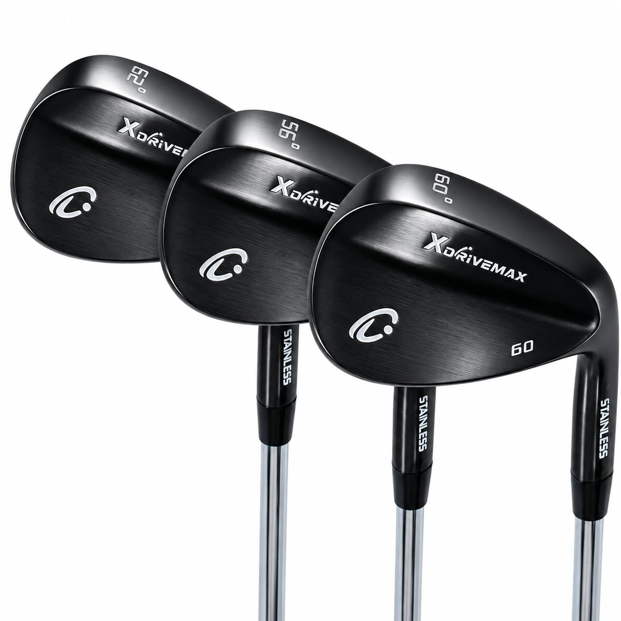 XDriverMax Full Face Golf Wedge Set, 3-Piece 52°/56°/60° Forged Golf Gap Wedge Sand Wedge Lob Wedge, CNC Milled, Right Hand