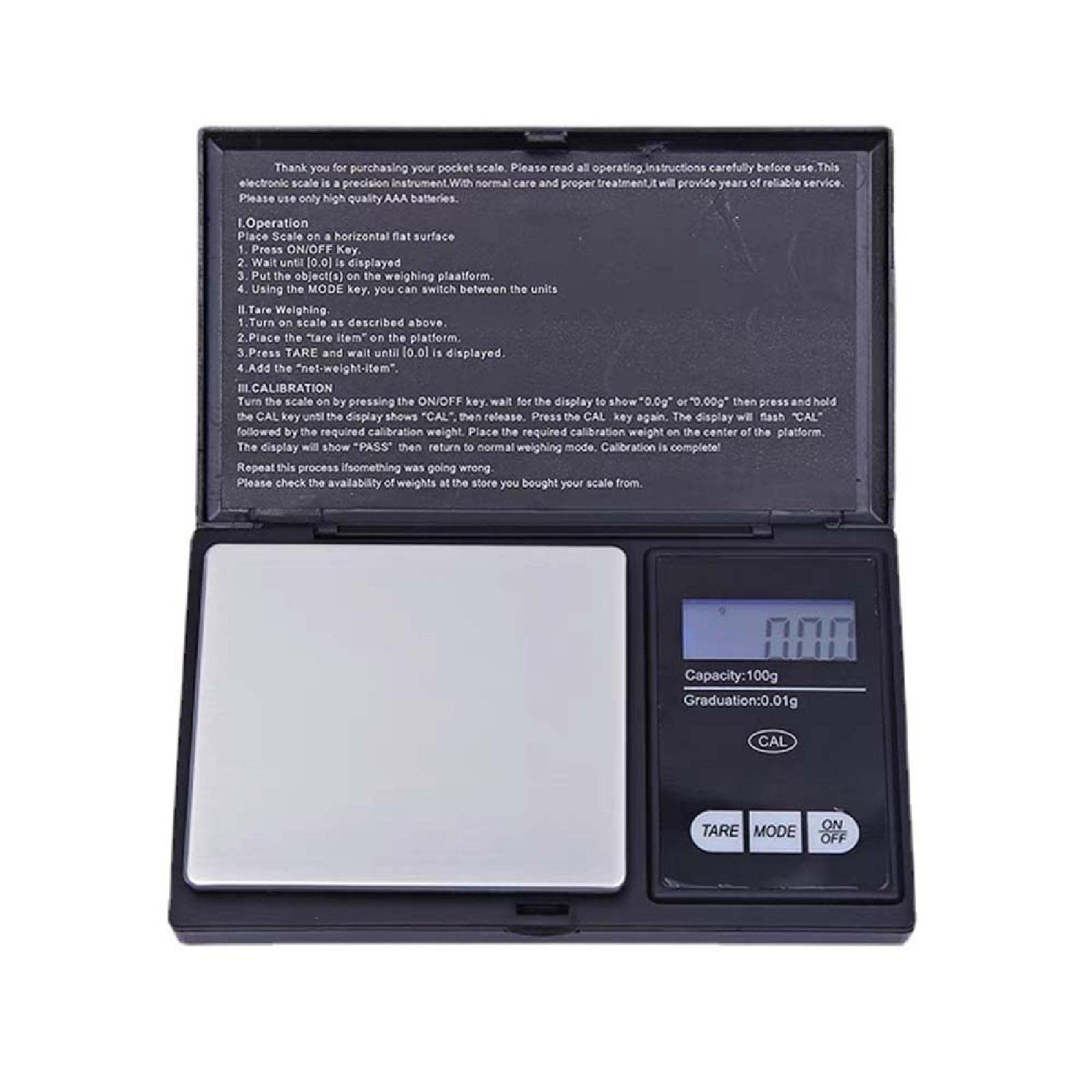 Digital Pocket Scale, Portable Digital Scale with Back-lit LCD Display, Mini Kitchen Digital Weighing Scale for Gold, Jewellery, Food, Herb and Coffee(1000G/0.10G)