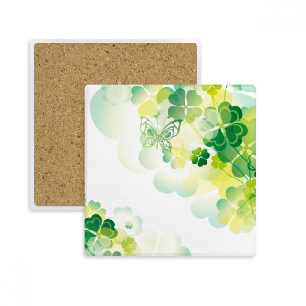 Papillon Trèfle à Quatre Feuilles Coaster Porte-Pierre Anti-Tache et Absorbant de Boissons