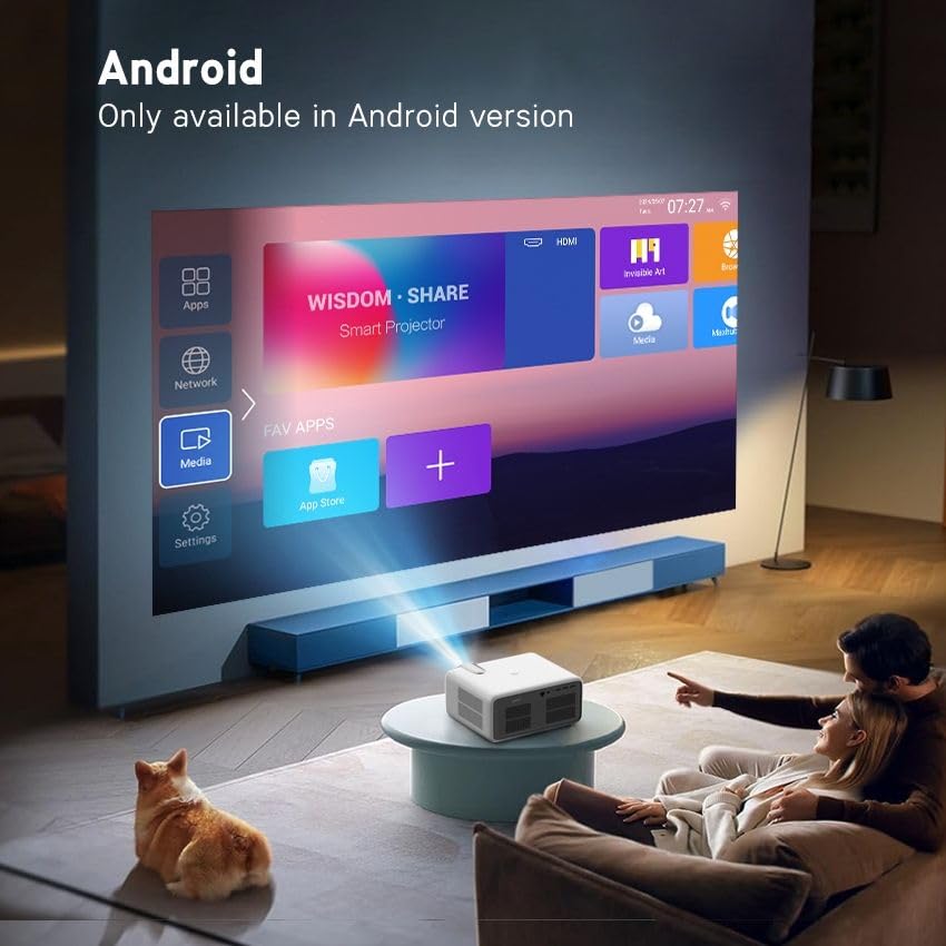 Image of Lazervision Lv1040 Sun Max 4K Ultra HD Projector | 4000 ANSI Lumens | Android 14 | 50000 Hr Lamp | Auto & Digital Focus & Keystone | MEMC | HDMI, ARC, WiFi, BT 5 | 2GB+32GB | HDR10 | 5Yr Warranty