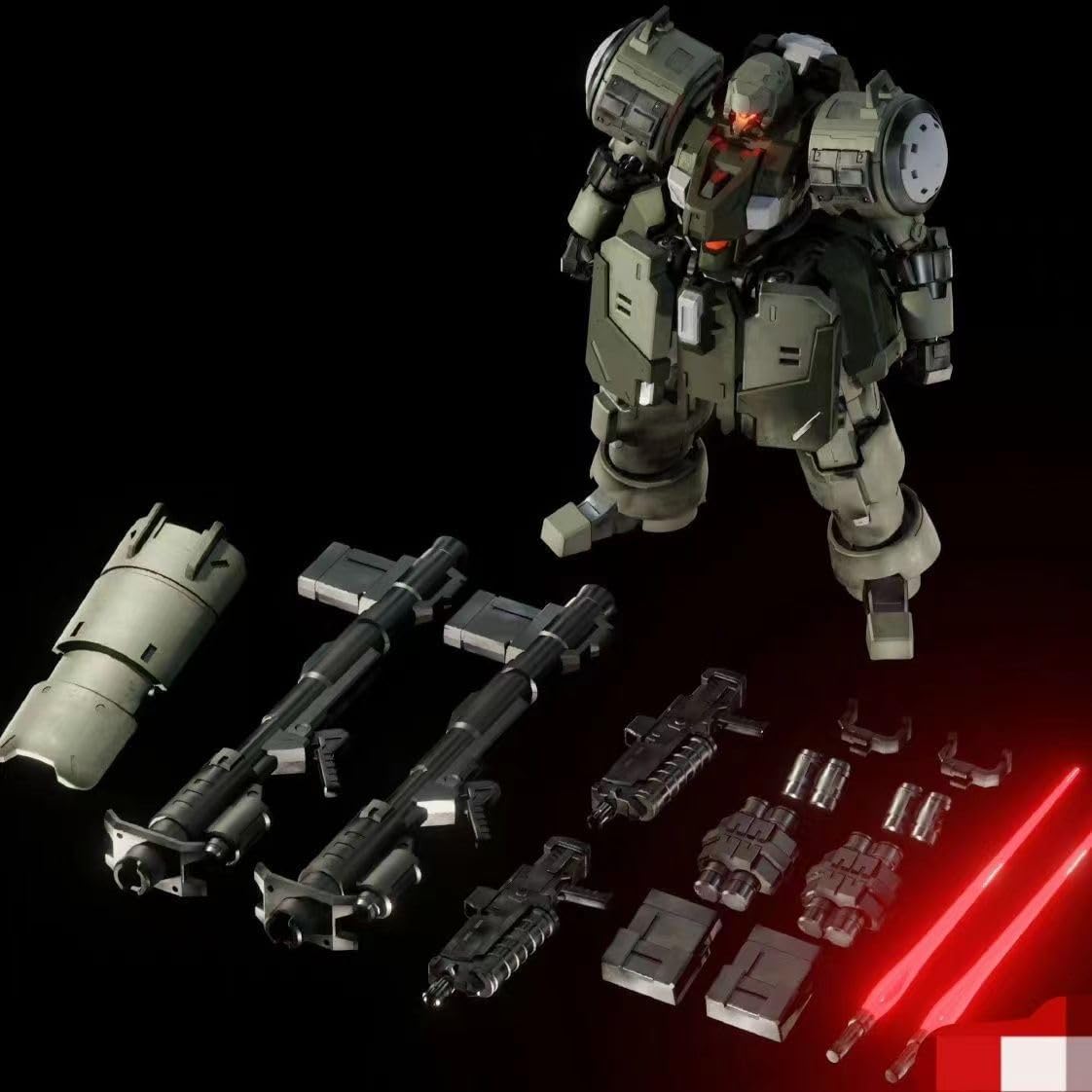 Funtasy Planet Action Figures 1/144 Scale Model Kits for Adults Chieftain Continent Zaroff ZA-08X Hyper Trooper Assembly Model Mecha Model Kit Articulated Figures Assembled Mode, Green, CZDL-01