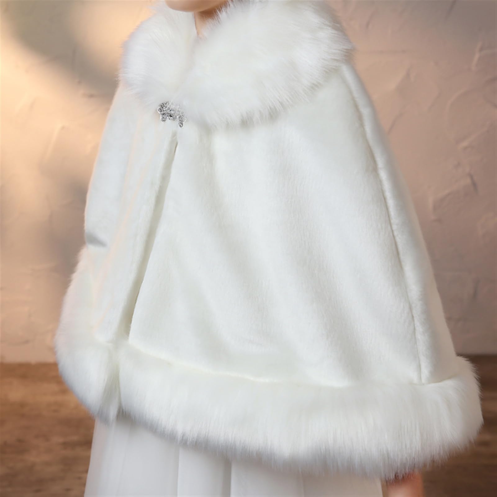 Bolero de Fiesta para Niña Chaqueta Pelo Sintético para Vestido Fiesta Niña Cárdigan Elegante de Ceremonia Abrigo Invierno