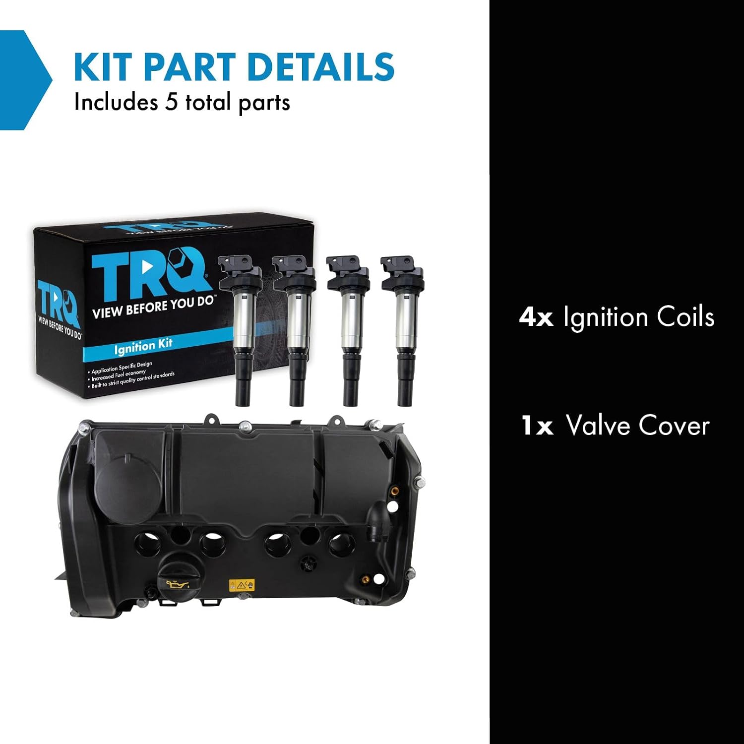 TRQ Ignition Coil Kit 5 Piece Compatible with 2011-2015 Mini Cooper