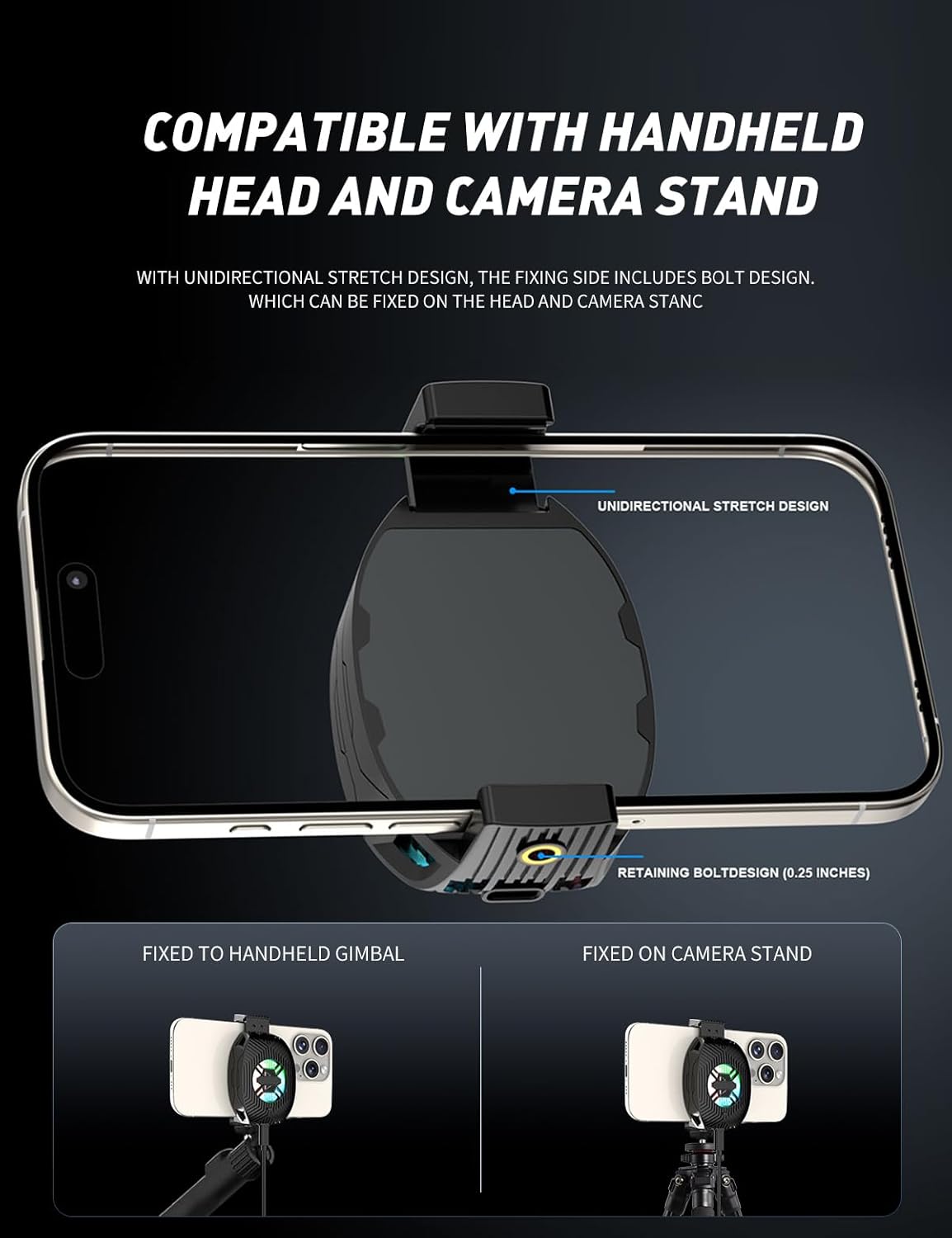 Phone Cooler for Gaming, Mobile Cell Phone Cooling Fan Radiator for iPhone Android Smartphone Live Streaming image 6 of 7 B0FC26YM4D