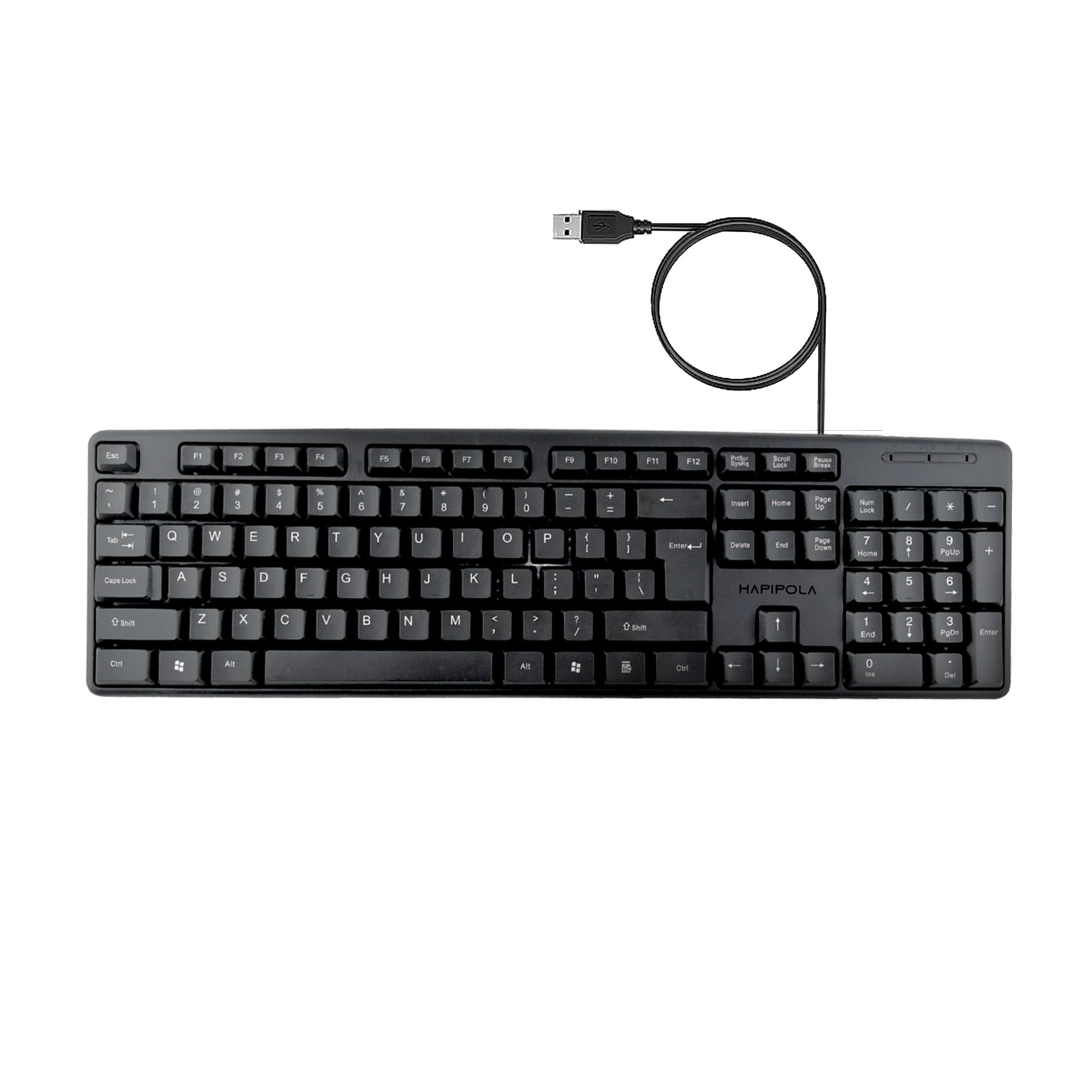HAPIPOLA Keyboard Force Wired Multimedia Keyboard | Wired USB Supportive Keypad Slim Keystrokes Durable Design Length Cord (B0CQTCHLNV) Amazon Price History, Amazon Price Tracker