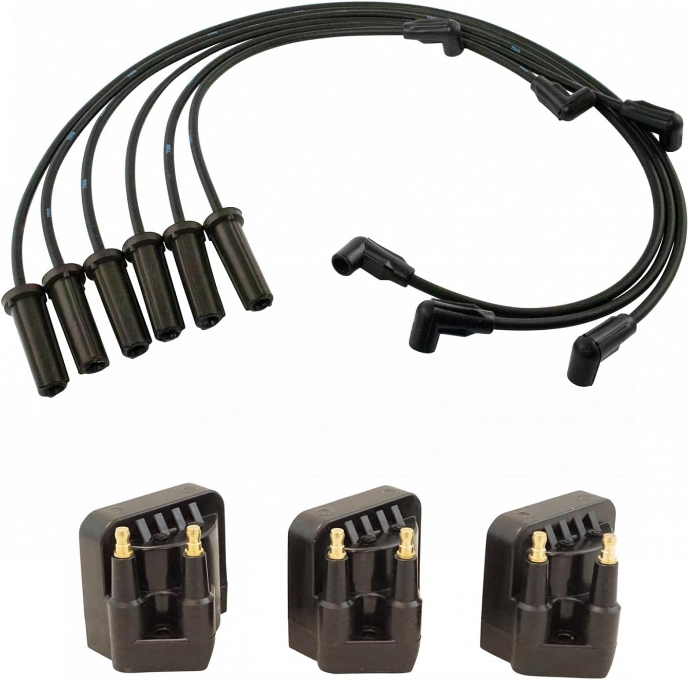TRQ Ignition Coil Kit 4 Piece Compatible with 1999-2005 Buick LeSabre 1999-2005 Park Avenue 2006 Lucerne 1999 Oldsmobile 88 1999 LSS 2003-2005 Pontiac Bonneville