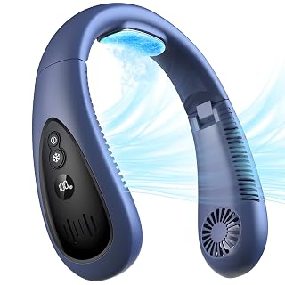 Neck Air Conditioner, Portable Neck Fan with Cooling Plate 360°Cooling Airflow, 5200mah Rechargeable USB Fan Hands Free Bladeless Wearable Foldable Mini Fan for Men Women Home Office Outdoor - Amazon product rated Grade A