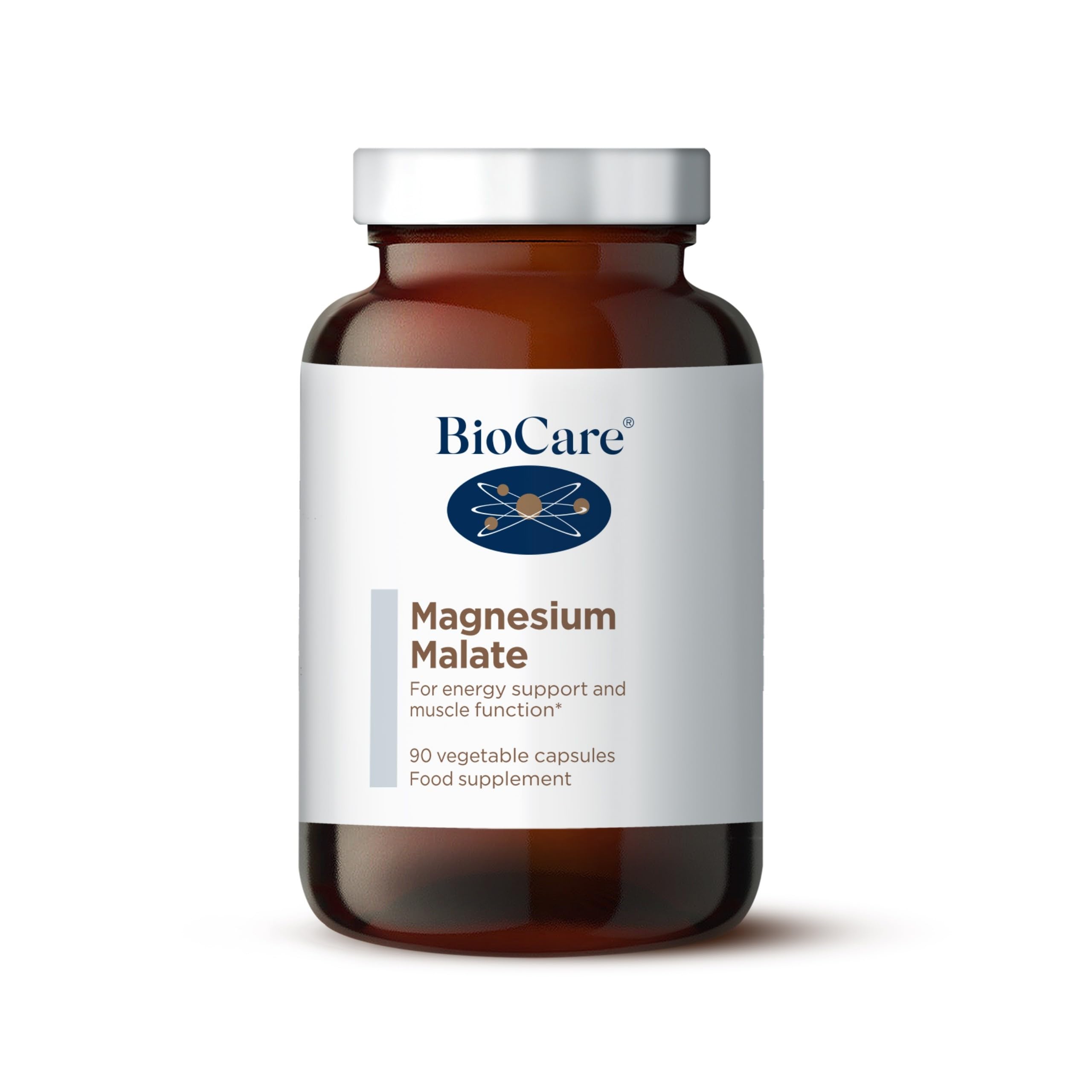 BioCare Magnesium Malate - Malic Acid and Magnesium for Energy Support and Muscle Function - Suitable for Vegetarians and Vegans - 90 Capsules