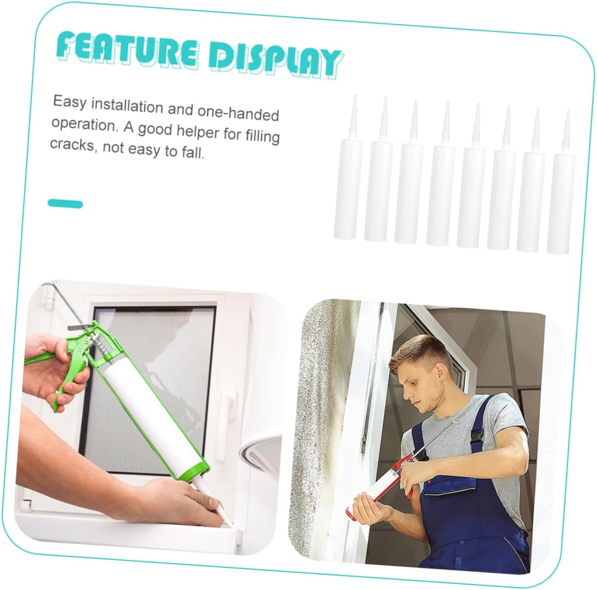 8pcs Empty Plastic Caulk Tube Caulking Empty Tube Sealant for Adhesive Sealing Putty Versatile Repair Tool
