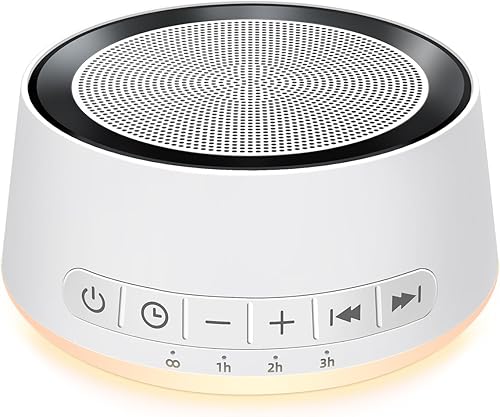 Máquina de sonido blanco con 30 sonidos relajantes, 12 colores, luz nocturna, máquina de dormir para bebés, niños y adultos, máquina de ruido