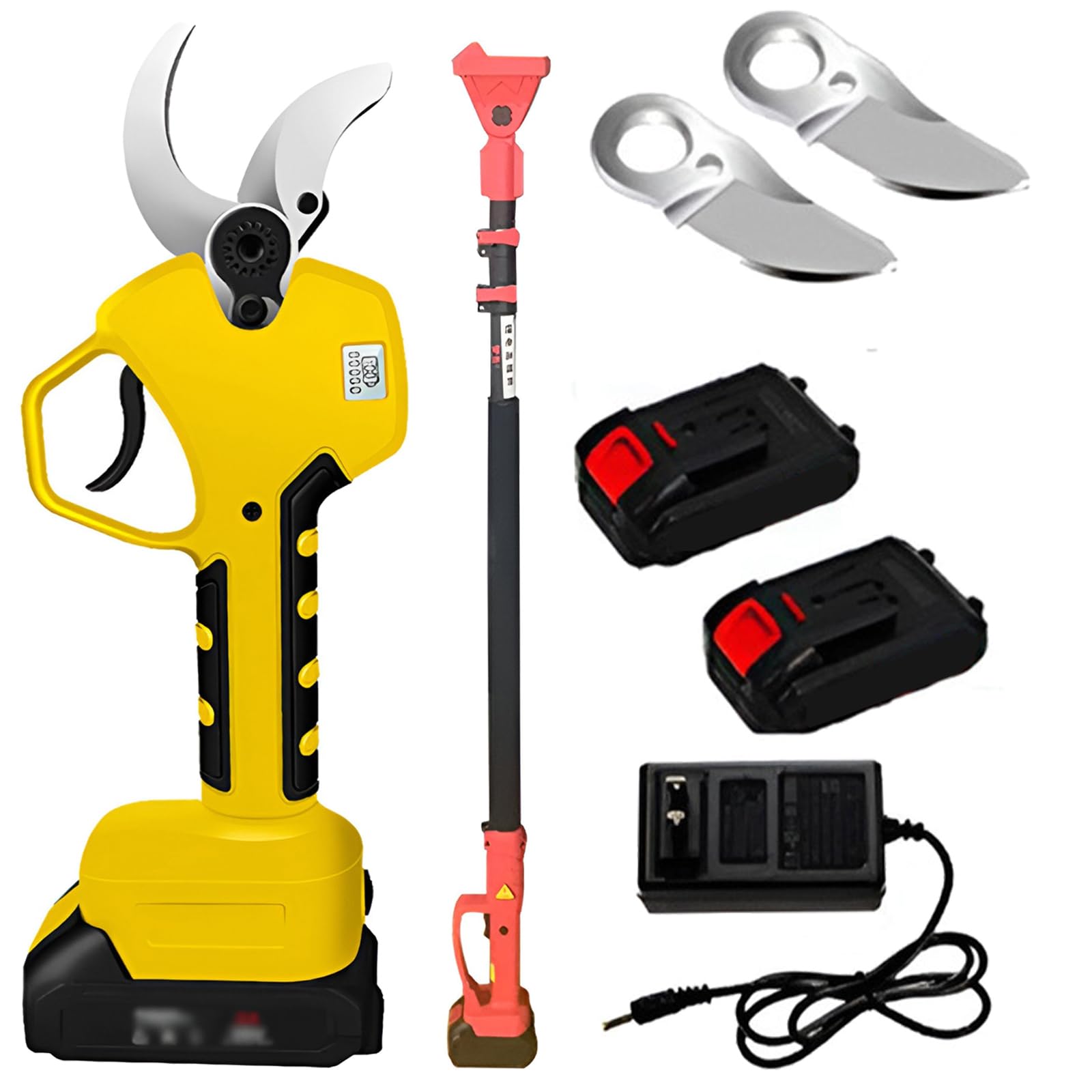 Sécateur électrique sans fil télescopique avec batterie pour élagage et taille de jardin
