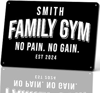 Home Gym Motivational Vintage Metal Signs Wall Art 8X12 Inch | Inspirational Quote Wall Decor, Indoor Outdoor for Gym, Home Gym, Studio, Bedroom, Gift for Fitness Enthusiasts or Gym Owners