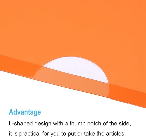 Miniatura 4 de PATIKIL Carpetas tipo L, paquete de 12 unidades, tamaño A5, 8.8 x 6.3 pulgadas, bolsillos de plástico para proyectos, funda de papel transparente