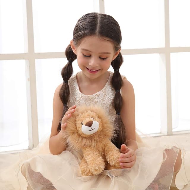 Foto 5 de 8 de Apricot Lamb-Juguetes Peluche de León de Pelo Rizado Animal de Peluche Suave,Ideal para niños de 3 años…