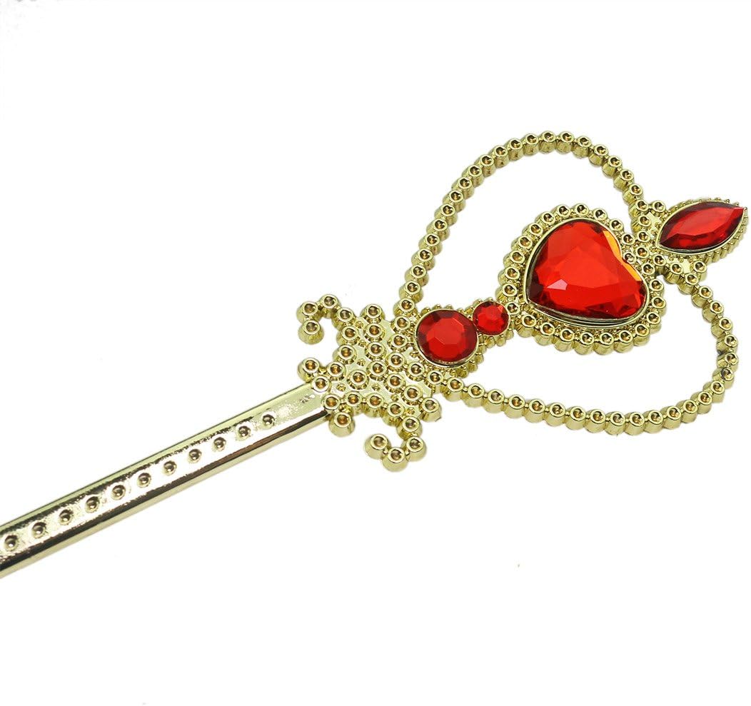 Princess Dress Up Costume Accessories Gift Set for Princess Cosplay Gloves Tiara Wand and Necklace(Blue) (belle-yellow) - Image 5