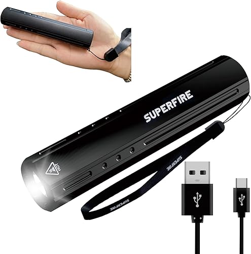 Mini linterna LED recargable, linterna pequeña súper brillante de alto lúmenes, las mejores linternas de mano para emergencias, potentes linternas