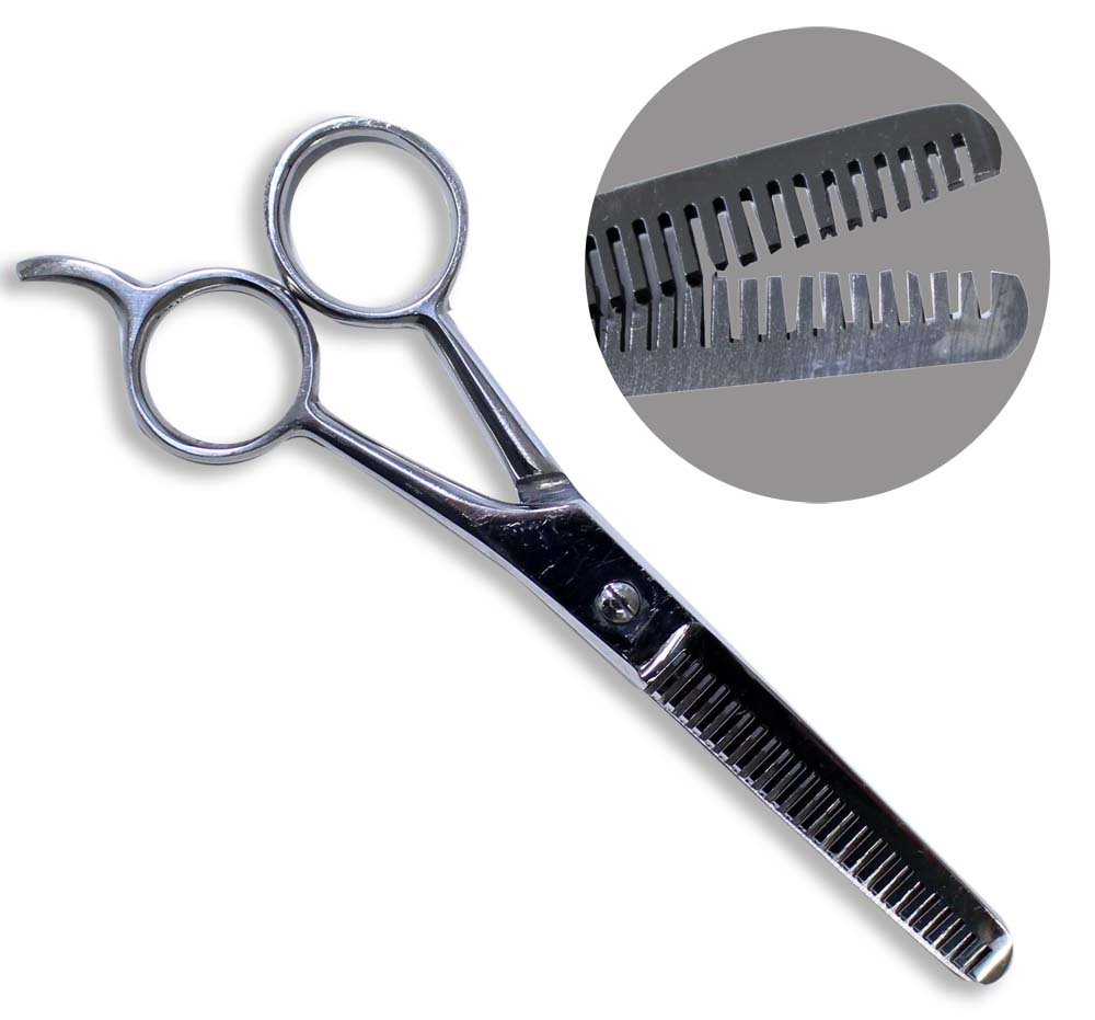 KUTZ 5" (12.7 cm) Double Edge Comb Type Thinning Scissors | 2" (5.1 cm) Blades With 12 Teeth Per Blade | Precision Hair Thinning and Grooming