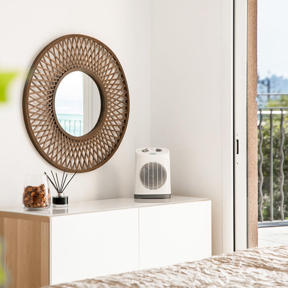 Cecotec Riscaldatore elettrico a basso consumo ReadyWarm 2050 Max Force Rotate White. Termoventilatore da 2000 W, oscillazione a 65°, 3 modalità, termostato regolabile, area di copertura 20 m2, bianco