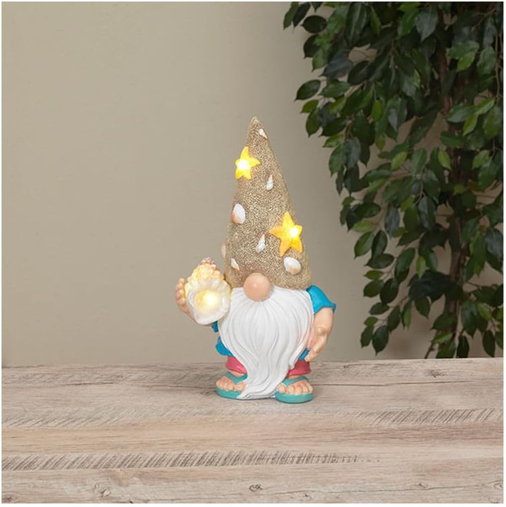 Gerson International 2639660 Solar Lighted Resin Nautical Gnome, 11.8-inch Height