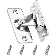90 Degree Right Angle Buckle Hook Lock Bolt Stainless Steel Small Hasp Latch Locks Bolt Household Accessories - Silver