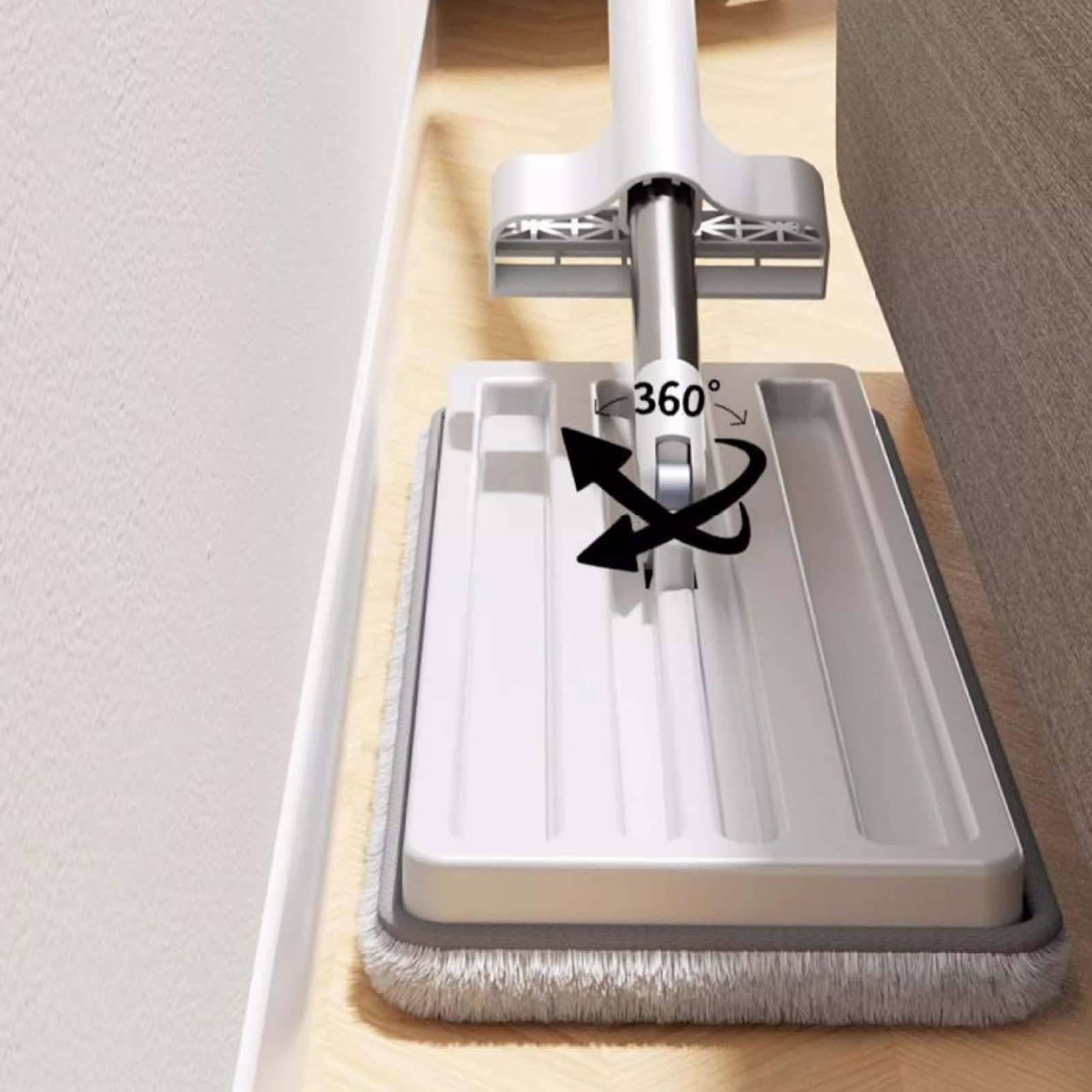 Mopa Fregona con Paño Microfibra Lavable, Fregona para Suelos De Casa, Limpiador De Suelos Reutilizable Y Absorbente, Mopa con Mango Ajustable para Limpieza Diaria Interior
