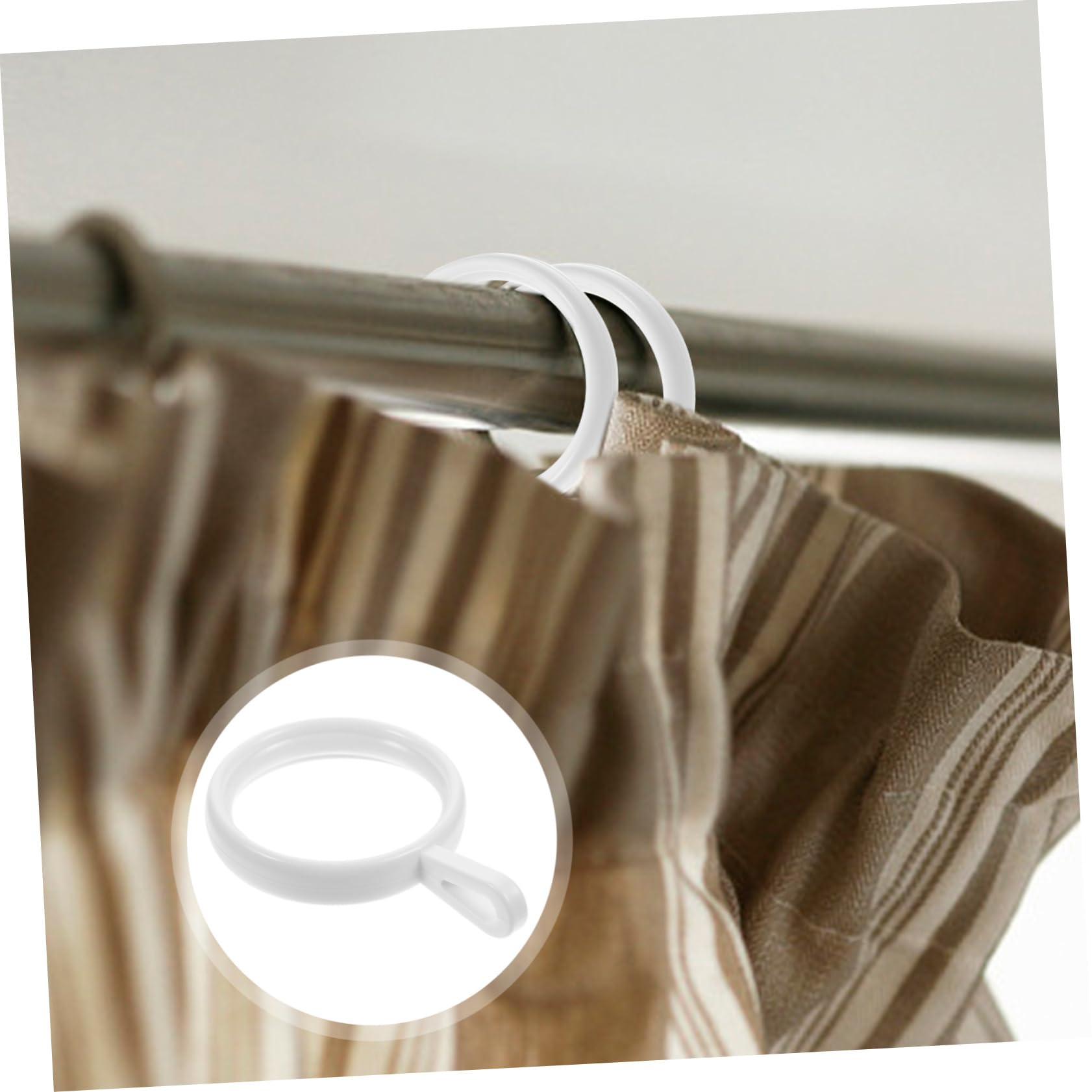 MAGICLULU Anelli per Tenda da Doccia Rinforzati in Pp Bianco 190 Pezzi | Design Ispessito, Rimozione Semplice, Adatti a Barra Doccia e Occhielli