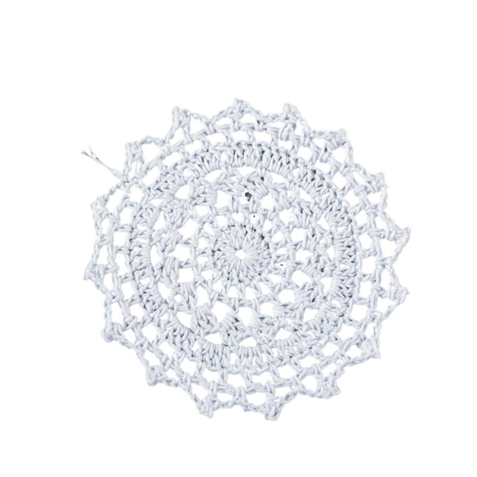 Dessous de verre en coton crocheté main | Set de 10 tapis de tasse de 10cm